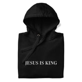 Embroidered Jesus Is King Hoodie Unisex Christian Hoodie - Inspirational Christian Apparel for Men and Women